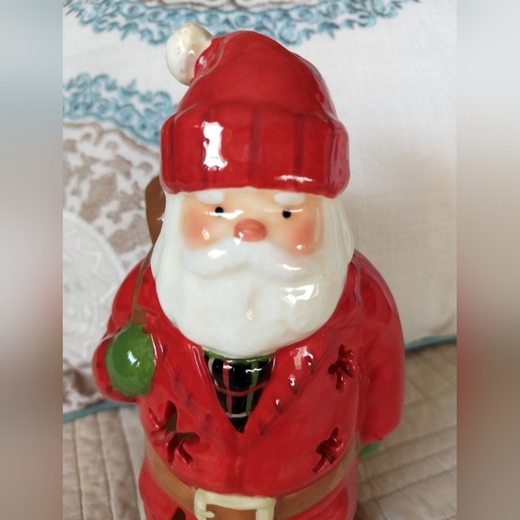 Vintage Hallmark Limited Edition Ceramic Woodsman Santa Tea Light Candle Holder - Picture 3 of 12